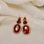 Brinco oval cristal pink ouro semijoia BA 5762 - Imagem 1