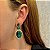Brinco oval cristal verde ouro semijoia BA 5762 - Imagem 2