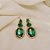 Brinco oval cristal verde ouro semijoia BA 5762 - Imagem 3