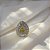 Conjunto colar brinco e anel ajustável gota zircônia amarelo ródio semijoia - Imagem 9