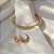 Conjunto de brinco argolinha e bracelete zircônia ouro semijoia 6837905 - Imagem 2