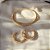 Conjunto de brinco argolinha e bracelete zircônia ouro semijoia 6837905 - Imagem 6