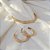 Conjunto de brinco argolinha e bracelete zircônia ouro semijoia 6837905 - Imagem 1