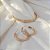 Conjunto de brinco argolinha e bracelete zircônia ouro semijoia 6837905 - Imagem 4