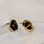 Brinco orgânico resina preta ouro semijoia 6671005 - Imagem 3