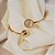 Conjunto brinco e bracelete olho de gato ouro semijoia 6862505 - Imagem 3