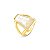 Anel geométrico pedra natural nautilus ouro semijoia - Imagem 1