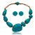 Colar e brinco Márcia Pouso resina turquesa - Imagem 1