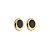 Brinco pressão redondo esmaltado preto ouro semijoia 6890705 - Imagem 1