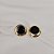 Brinco pressão redondo esmaltado preto ouro semijoia 6890705 - Imagem 2