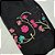 Lenço echarpe bordado floral preto - Imagem 2