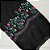 Lenço echarpe bordado floral preto - Imagem 2