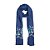 Lenço echarpe bordado floral azul marinho - Imagem 1