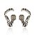 Brinco ear jacket Claudia Arbex corrente cristais prata vintage - Imagem 1