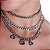 Colar choker Claudia Arbex corrente cristais prata vintage - Imagem 2