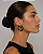 Brinco SD Sheila Morais orgânico resina animal print p ouro vintage - Imagem 3