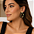 Brinco SD Sheila Morais orgânico resina animal print g ouro vintage - Imagem 2