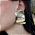 Maxi brinco Palone Design curvado ouro vintage - Imagem 3