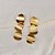 Brinco Palone Design placas curvadas ouro vintage - Imagem 1