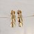 Brinco Palone Design escamas cristal ouro vintage - Imagem 1