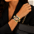 Bracelete Rosana Bernardes com Flores Esmaltadas Preto e Ouro – Semijoia - Imagem 2