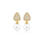 Brinco pérola zircônia ouro semijoia 25k05011 - Imagem 1