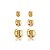 Kit 3 brincos argolinhas texturizadas ouro semijoia 25a02044 - Imagem 1