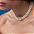 Colar choker pérolas shell ouro semijoia - Imagem 2