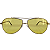 Óculos de sol AC Brazil Aviador Metal Dourado Lente Amarela - Imagem 1