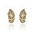 Brinco Claudia Arbex pavão cristais ouro vintage - Imagem 1