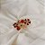 Anel ajustável Leticia Sarabia flor e borboleta mix vermelho dourado A8088 - Imagem 3