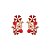 Brinco Leticia Sarabia flor e borboleta mix vermelho dourado B9175 - Imagem 1