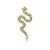 Broche serpente cristais ouro semijoia - Imagem 1