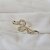 Broche serpente cristais ouro semijoia - Imagem 2