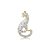Broche leopardo resina branca strass - Imagem 1