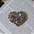 Broche coração flores cristais coloridos - Imagem 3