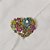 Broche coração flores cristais coloridos - Imagem 2
