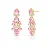 Brinco pêndulo zircônia cristal rosa ouro semijoia - Imagem 1