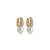 Brinco argolinha pérola zircônia ouro semijoia 19k14019 - Imagem 1