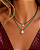 Colar pedra natural ônix verde com moissanite gota prata 925 - Imagem 3