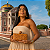 Bolsa Clutch de Couro de Pirarucu Caramelo OYÁ - Imagem 2