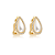 Brinco pressão gota pérola zircônia ouro semijoia 26k02010 - Imagem 1