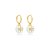 Brinco argolinha pingente pérola estrela zircônia ouro semijoia 26k06002 - Imagem 1