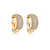 Brinco pressão meia argolinha zircônia ouro semijoia 26k06033 - Imagem 1