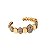 Bracelete Morena Canela ovais strass black diamond ouro semijoia - Imagem 1