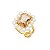Anel ajustável Lita Raies pérolas cristal light peach ouro semijoia - Imagem 1