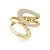 Bracelete orgânico zircônia ouro semijoia PU 1463 - Imagem 1