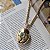 Colar relicário oval cristal turmalina ouro semijoia BO547 - Imagem 1