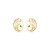 Maxi brinco oval martelado ouro semijoia - Imagem 1
