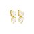 Brinco pressão oval cristal ouro semijoia 7257805 - Imagem 1